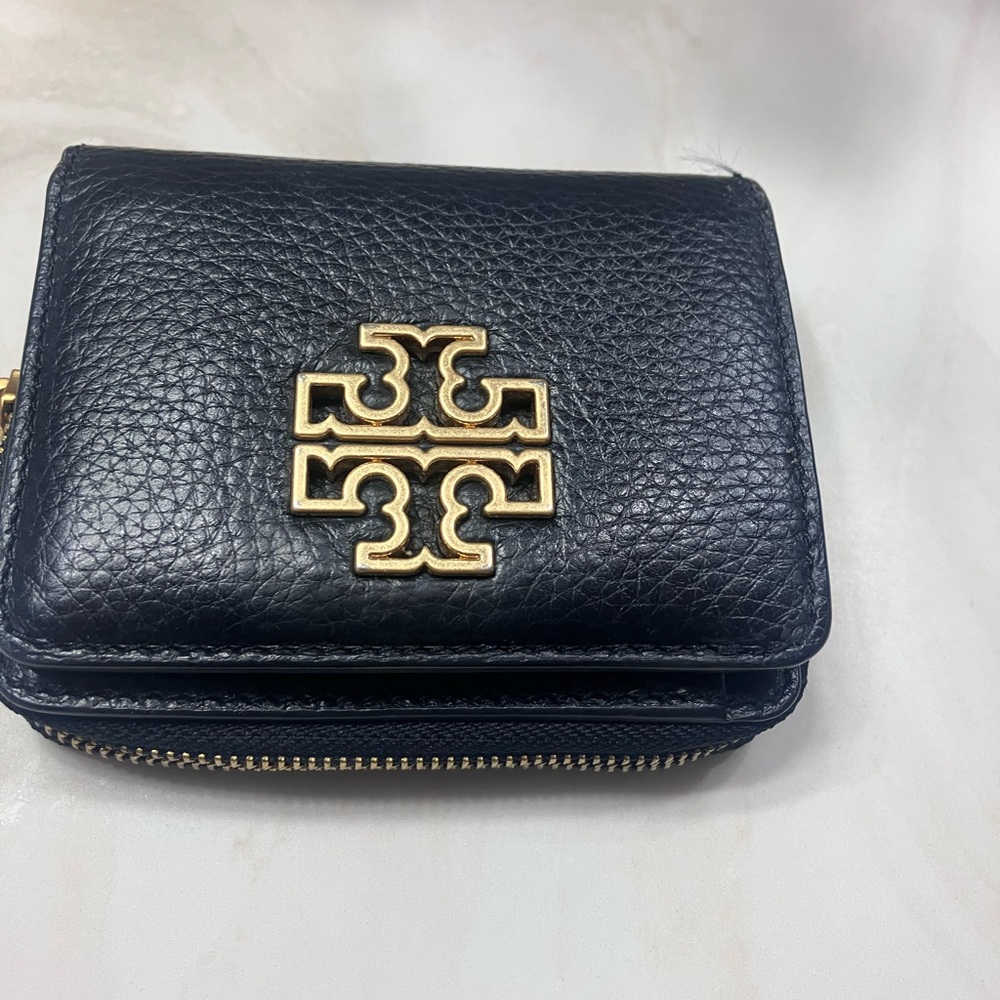 Tory Burch Black Wallet with Gold Logo